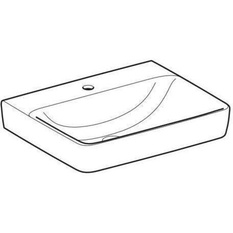 Geberit Renova Plan, Waschtisch, 60x48 cm, 1 Hahnloch, ohne