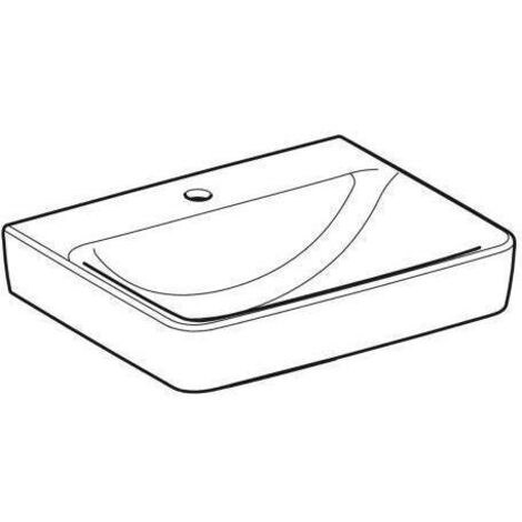 Geberit Renova Plan, Waschtisch, 55x44 cm, 1 Hahnloch, ohne