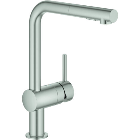 GROHE 30274DC0 EH-Spültischbatterie Minta 30274 L-Auslauf auszb. Spülbrause supersteel (1/10)