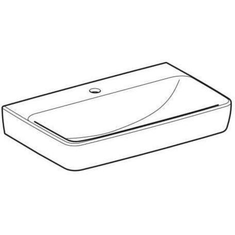 Geberit Renova Compact Waschtisch, 650x370mm, mit Hahnloch, ohne