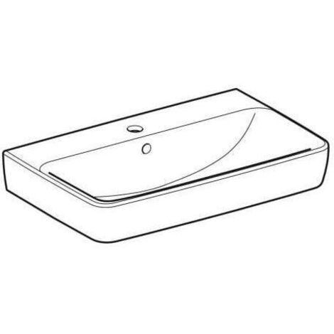 Geberit Renova Compact Waschtisch, 650x370mm, mit Hahnloch, mit