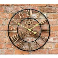 Large Outdoor Garden Wall Clock Big Roman Numerals Giant Open Face Metal 40/60cm