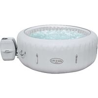 LAY-Z-SPA PARIS HOT TUB WITH BUILT IN LED LIGHT SYSTEM, 140 AIRJET MASSAGE SYSTEM INFLATABLE SPA WITH FREEZE SHIELD TECHNOLOGY, 4-6 PERSON