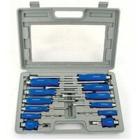 12PC SCREWDRIVER SET HEAVY DUTY MECHANICS HEX BOLSTERS WITH CASE ENGINEERS BOX