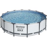 NEW BESTWAY STEEL PRO MAX ROUND FRAME SWIMMING POOL WITH FILTER PUMP GREY 14FT
