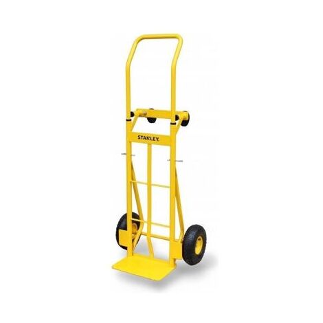 Stanley – Diable acier professionnel 150/200 kg – Grandes roues pneumatiques 26 cm – Plateforme 35,5 x 22 cm – Pour surfaces difficiles