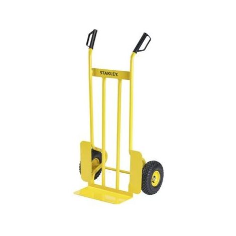 Stanley – Diable acier 300 kg – Grandes roues pneumatiques pour surfaces variées – Poignées antidérapantes – Dimensions 62 x 118 x 46,5 cm - HT526