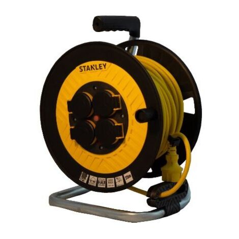 STANLEY 6394- Enrouleur prolongateur 40m H05VV-F 31.5 mm2- IP44 -équipé d'un disjoncteur thermique-