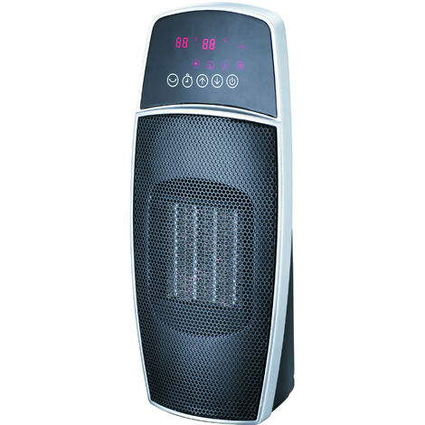 DOMAIR OVOID - Soufflant céramique - 1500 Watts - Thermostat electronique - Programmation digitalede la température - Gris/noir (1/3)