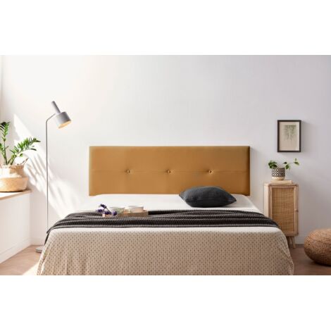 Cabecero Tapizado NAPOLI Polipiel 90x50x5 cm - MARRÓN CLARO - Moonia