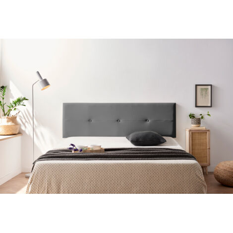 Cabecero Tapizado NAPOLI Polipiel 100x50x5 cm - GRIS OSCURO - Moonia
