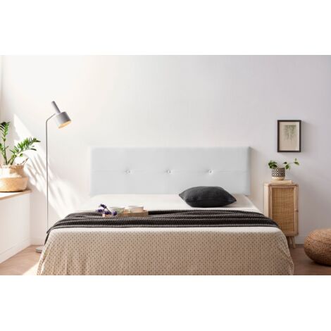 Cabecero Tapizado NAPOLI Polipiel 160x50x5 cm - BLANCO - Moonia