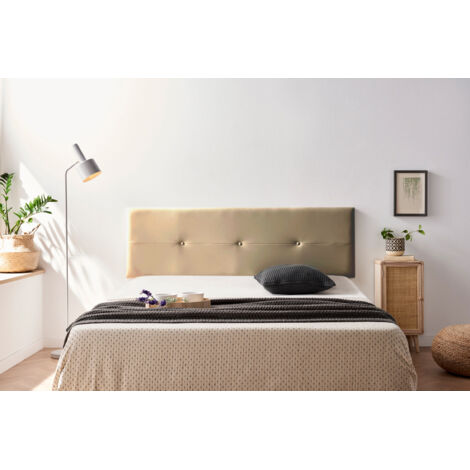 Cabecero Tapizado NAPOLI Polipiel 130x50x5 cm - DORADO - Moonia