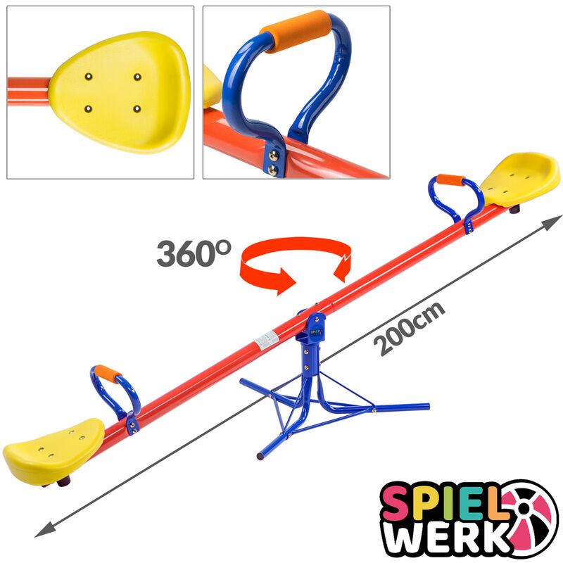 Spielwerk® 360° Rotating Childrens Seesaw with Damper and Padded 