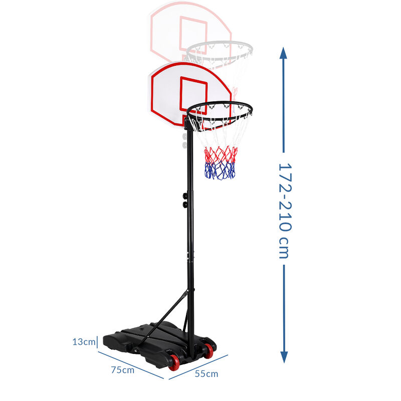 Mobile Basketball Hoop Stand Portable Basketball Hoop System Height Adjustable Basketball Hoop Stand Set Adjustable Basketball Stand for Kids Indoor & Outdoor Garden Sport Basketball Games 