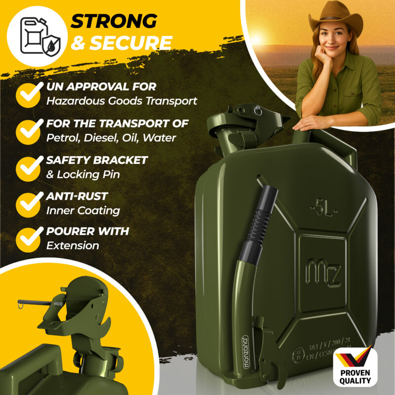 10L JERRY CAN FUEL PLASTIC PETROL DIESEL RED PORTABLE 10 LITRE AND SPOUT CT5928 - View #5