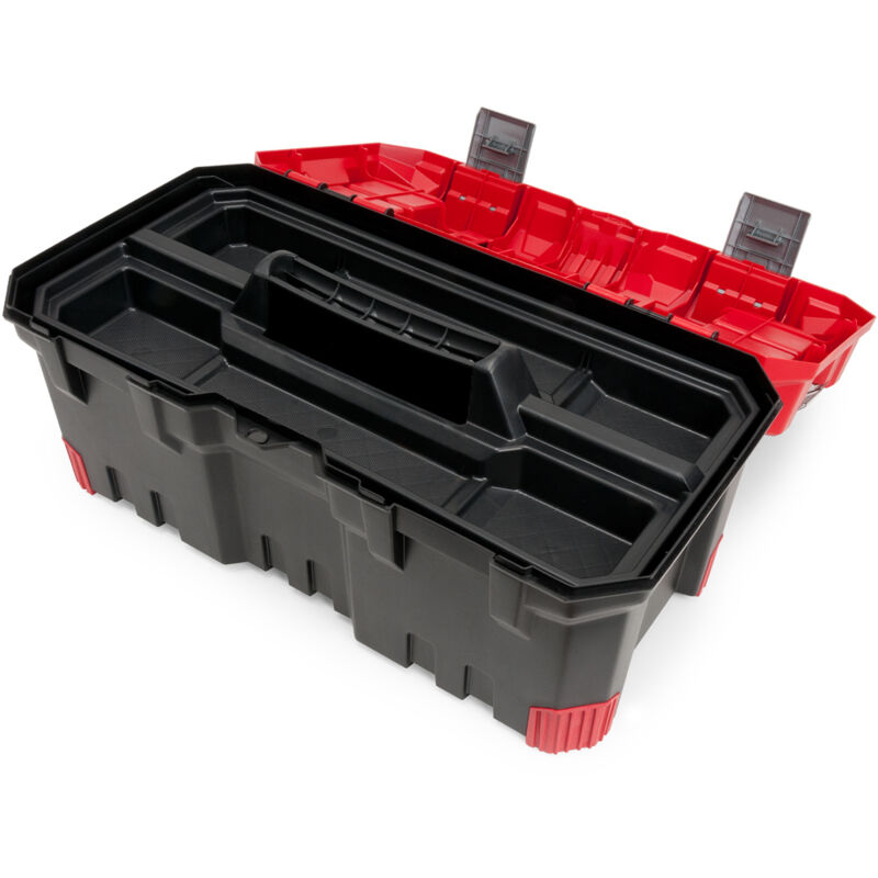 Generic 19 Inch Toolbox Storage Organiser With Heavy Duty Metal Latch, Removable Internal Storage Unit, 3 Compartments, Waterproof, Perfect For Home Use & DIY Work - View #11
