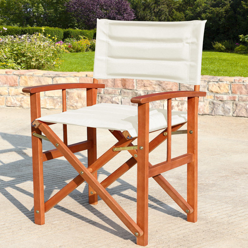 CASARIA Folding Directors Chair Foldable Wooden Seat Garden Pop Up