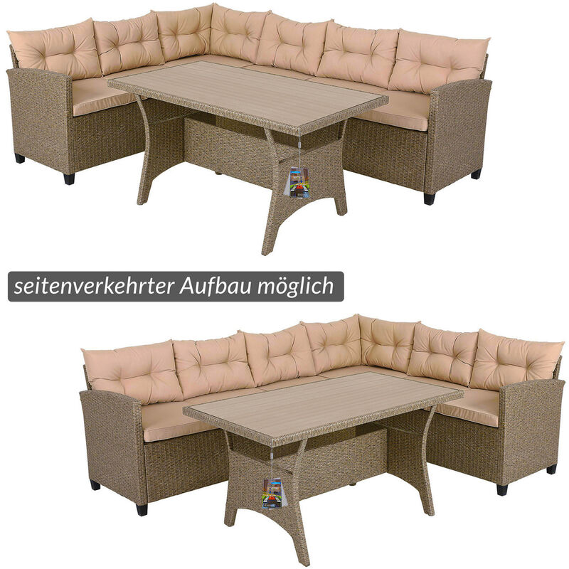 deuba poly rattan lounge set