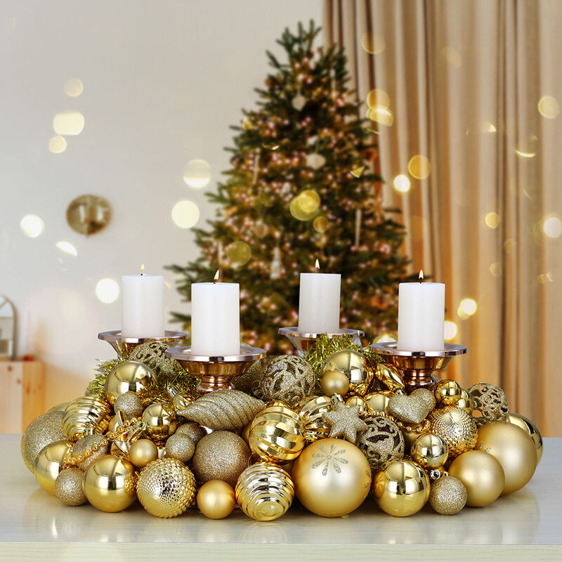 Gold and silver store christmas baubles