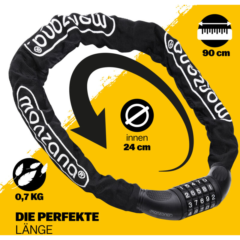 Antivol Velo Bike Lock Chain Heavy Duty, Digit Combination Anti