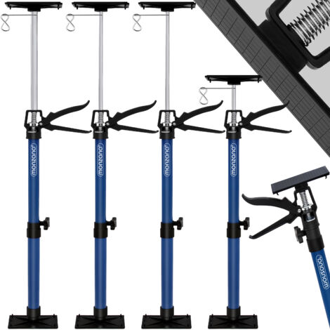 DEUBA® Set of 4 Door Frame Tensioners  Telescopic Props with Pressure Plates & Metal Eyelets - Drywall, Plasterboard Installation Support Height Adjustable