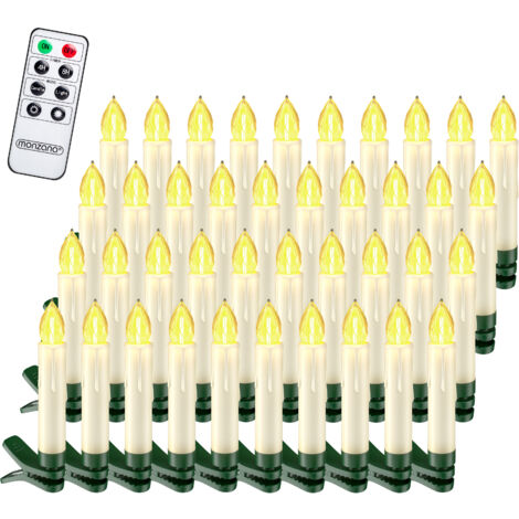 MONZANA® Battery Powered Clip On LED Candle Christmas Tree Lights White/Multi  40er / warm weiß (de)