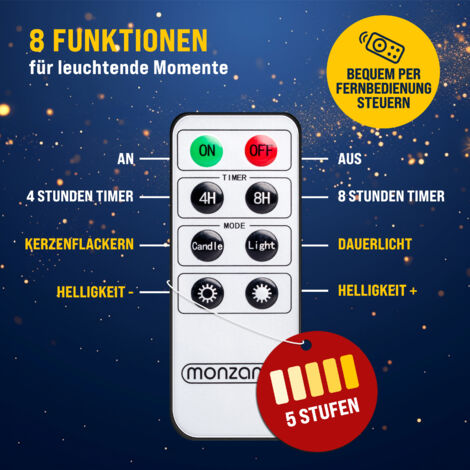 MONZANA® Battery Powered Clip On LED Candle Christmas Tree Lights White/Multi  40er / warm weiß (de)