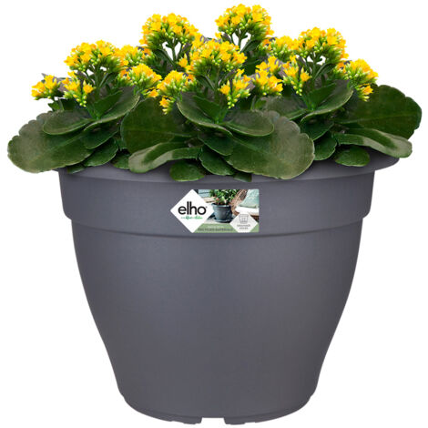 GARDEBRUK® Multipack Torino Campana Round Flower Pots  Sustainable Recycled Plastic  Planter Box Plant Pot  Frostproof  Suitable for Indoor or Outdoor Use  38x28cm  Anthracite  2er Set (de)