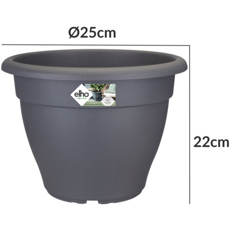 GARDEBRUK® Multipack Torino Campana Round Flower Pots  Sustainable Recycled Plastic  Planter Box Plant Pot  Frostproof  Suitable for Indoor or Outdoor Use  29x22cm  Anthracite  10er Set (de)