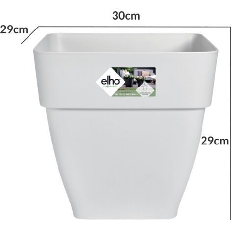 GARDEBRUK® Multipack Vibia Campana Square Flower Pots  Sustainable Recycled Plastic  Planter Box Plant Pot  Frostproof  Suitable for Indoor or Outdoor Use  29x30cm  White  4er Set (de)
