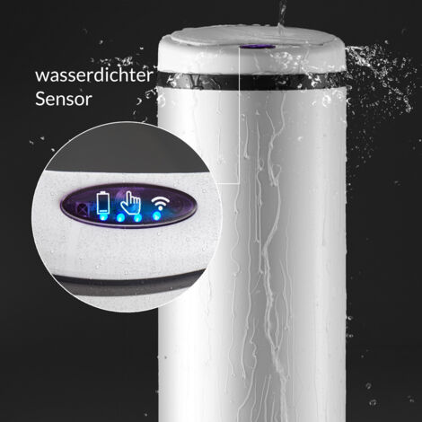 MONZANA® Smart Sensor Kitchen Waste Bin  Automatic Motion Sensor  Soft Close Lid  With Waterproof LED Display & Hygienic Contactless Movement Detector  Weiß S (de)