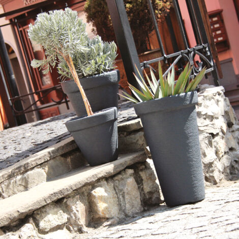 CASARIA® XXL Plant Pot  42 Litre Capacity  40 cm Diameter  63 cm Height  Customisable Drainage  Weatherproof & UV Stable  Durable Plastic  Removable Inner Pots  Terracotta (de)