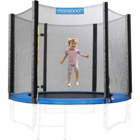 MONZANA® Replacement Trampoline Safety Net for Home Trampolines Secure Zip and Carabiner Hook Entrance Closure UV-Resistant External Fastening Optimal Protection 244cm Ø38mm (de)