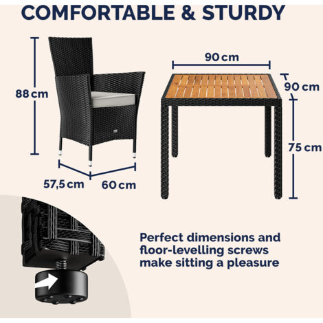 CASARIA® Rattan Garden Furniture Dining Table and Chairs Set Patio
