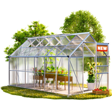 GARDEBRUK® Greenhouse 3.6m²-7.2m² Tomato greenhouse Plant house Roof window Sliding door 380x190x195cm (de)
