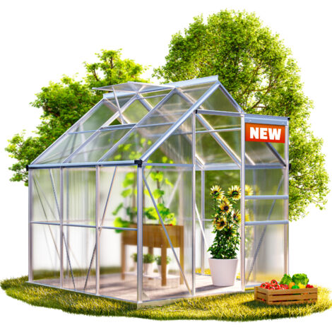 GARDEBRUK® Greenhouse 3.6m²-7.2m² Tomato greenhouse Plant house Roof window Sliding door  190x190x195cm