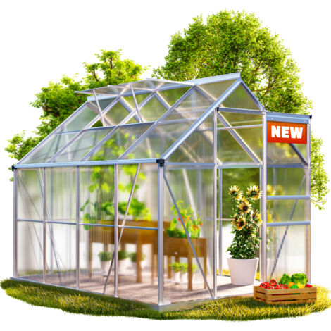 GARDEBRUK® Greenhouse 3.6m²-7.2m² Tomato greenhouse Plant house Roof window Sliding door  250x195x190