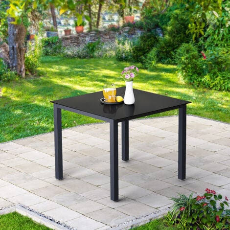 CASARIA® Bern 5 Piece Aluminium Garden furniture Set  4 Adjustable High Back Reclining Foldable Chairs With Head Cushions  Table 90x90cm Weatherproof Outdoor Patio Seating Group  Anthrazit (de)