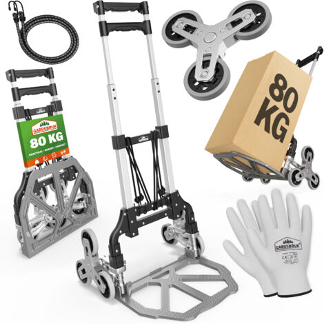 GARDEBRUK® Stair Climber Aluminium Foldable 80kg Transport Cart Sack Truck (1/8)