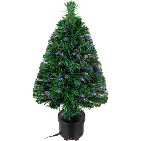 CASARIA® 66 cm Christmas Tree Fibre Optic Lighting in 9 Colours Compact & Space-Saving Design 3m Power Cable Indoor Use Festive & Reusable Xmas Decoration