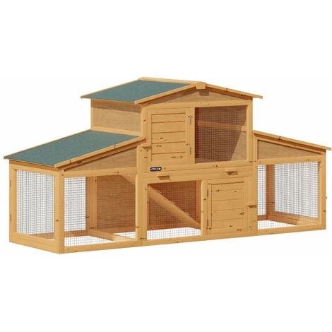 Wooden Rabbit Hutch Large Guinea Pig Animal Cage XXL - Double Decker Hutch  and Run