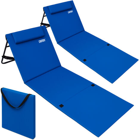 2 Beach Mat Padded Adjustable Backrest Outdoor Picnic Holiday Travel Park Travel