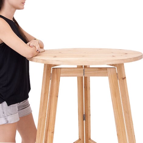 CASARIA® Bar Table  Wooden Foldable Breakfast Bar  High Dining Table  Large Round Table Top  78cm Diameter  Tea  Coffee  Cocktails  Drinks  Home  Pub  Bistro  78 x 111cm