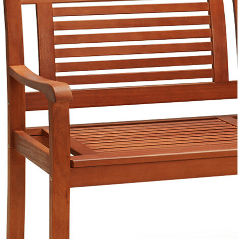 CASARIA® Bologna 2 Seater Wooden Garden Bench  FSC® Certified Eucalyptus Wood  120x60x90cm  Outdoor Furniture  Armrests & Backrest  Patio Park Balcony  Weather-resistant  320KG Capacity