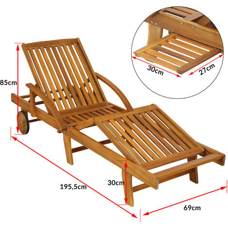 Wooden folding deals sun lounger