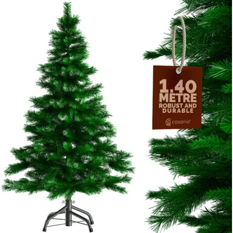 Casaria Christmas Tree 140/150/180/240 cm W/ Metal Stand Christmas Decoration Artificial Christmas Tree PVC PE Green White  140cm  Standard & Mix of Realistic Leaves  Green