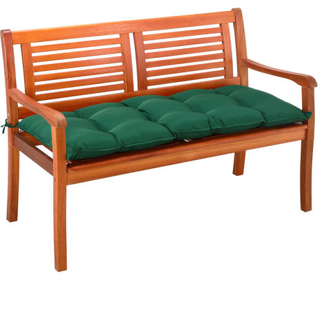 Garden Bench Cushion 110 Cm Visco Elastic Effect Indoor Outdoor Pads Green - Two Seater Outdoor Bench Cushions