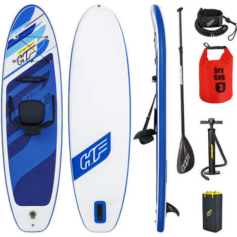 Bestway SUP Stand Up Paddle Board 130kg 305x84x12cm Kayak Inflatable Surfboard iSUP with Paddle Seat and Leash