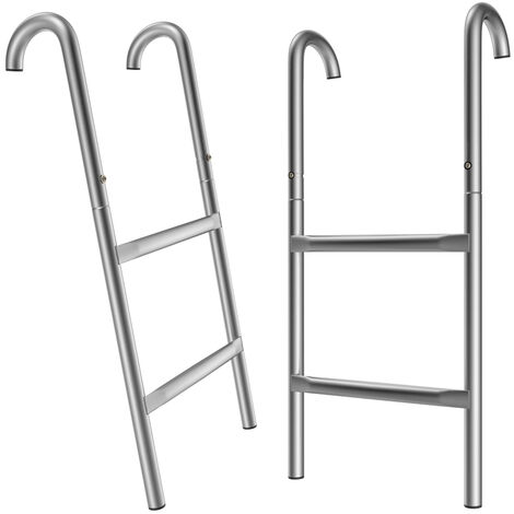 Monzana Trampoline Ladder 61.5 / 76/90/110 cm 2-3 Steps UV-resistant, Flexible Installation Safety Ladder Access Ladder 61.5cm - 2 Metallstufen (de)